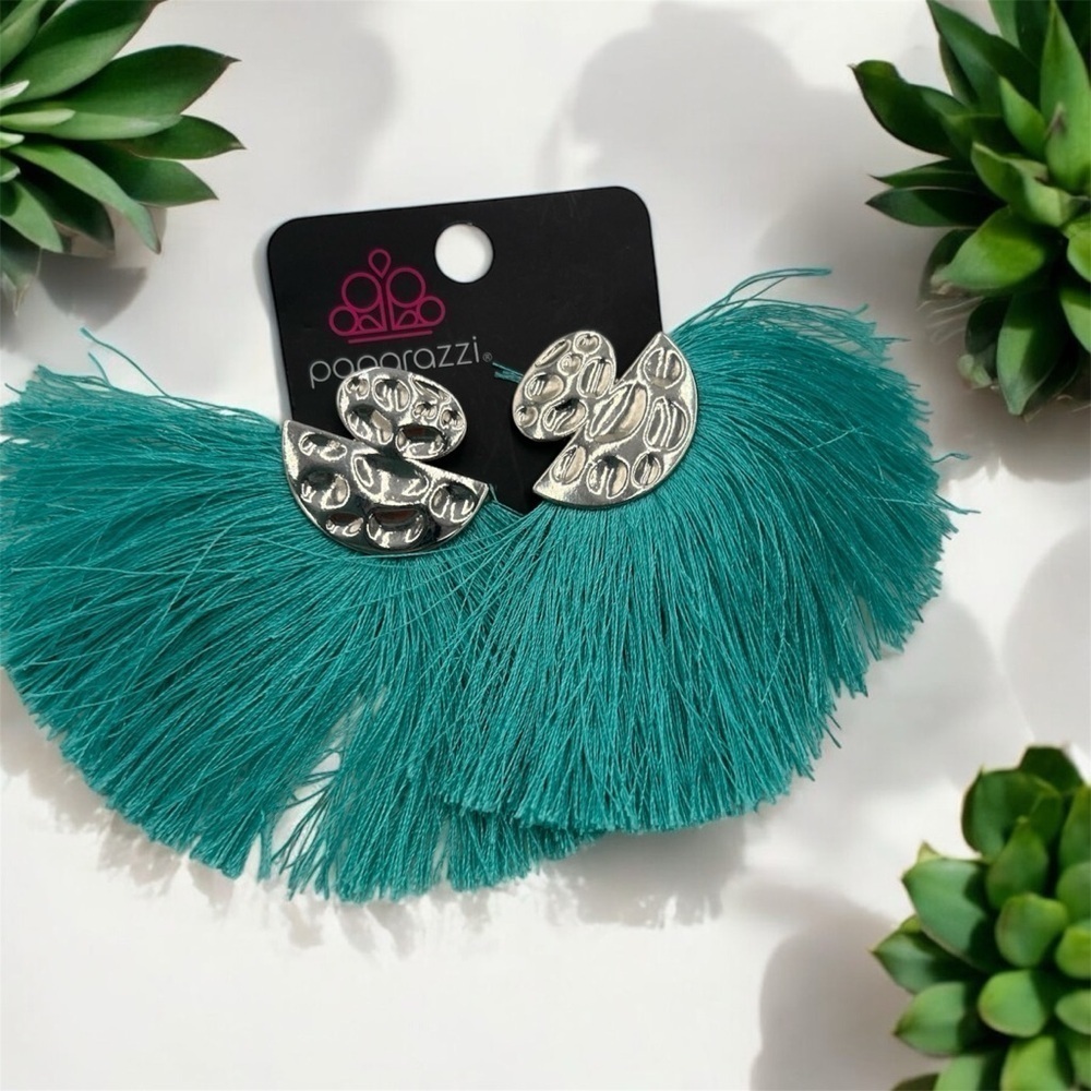 Butterfly Bohemian Blue Fashion Earrings – "Make Some Plume" by Paparazzi